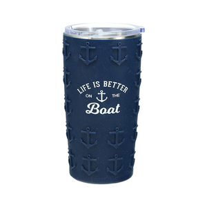On The Boat by We People - 20 oz Travel Tumbler with 3D Silicone Wrap