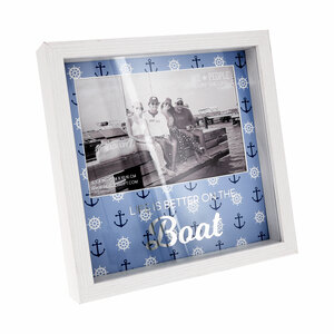 Boat by We People - 7.5" Shadow Box Frame (Holds 6" x 4" Photo)