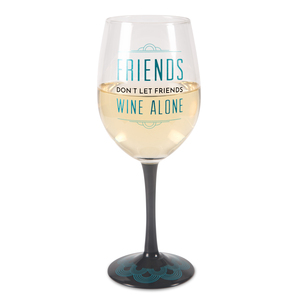 Wine Alone by Pretty Inappropriate - 12 oz Wine Glass Tealight Holder