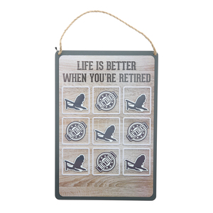 Retired by We People - 8.5" x 12.5" Magnetic Tic Tac Toe Board