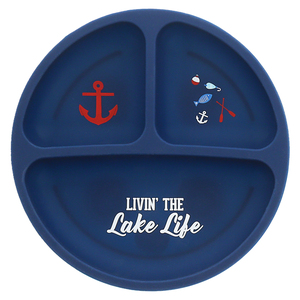 Lake Life by We Baby - 7.75" Divided Silicone Suction Plate