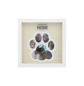 Meow by We Pets - 9" Paw Print Shadowbox Frame