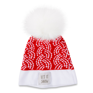 Let it Snow by Sidewalk Talk - Red Knit Pom Pom Hat
(0-12 Months)