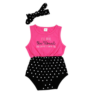 The Usual by Sidewalk Talk - 6-12 Months
Pink & Black Romper with Headband
