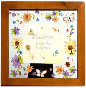 Friendship by Fields of Joy - 6.5" Square Glass Frame/Plaque