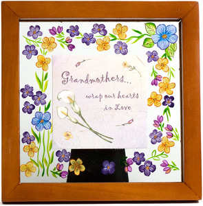 Grandmother by Fields of Joy - 6.5" Square Glass Frame/Plaque
