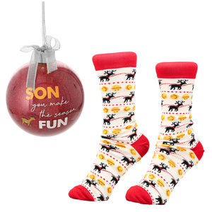 Son by Warm & Toe-sty - 4" Ornament with Unisex Holiday Socks