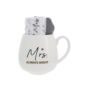 Mrs. Always Right by Warm & Toe-sty - 15.5 oz Mug and Sock Set