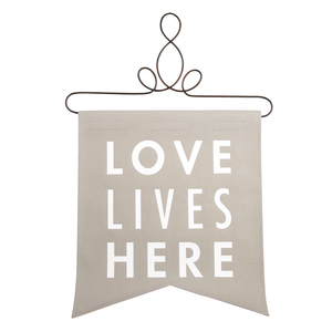 Love Lives Here by Open Door Decor - 14" x 16" Banner