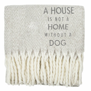 Dog by Open Door Decor - 50" x 60" Herringbone  Blanket