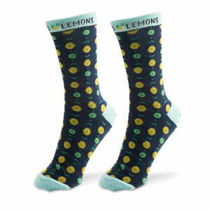 Classic Citrus - Navy by Livin' on the Wedge - Ladies Cotton Blend Sock