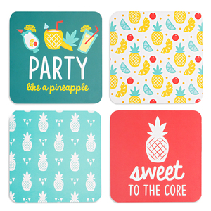 Pineapple Punch by Livin' on the Wedge - 4" Coaster Set with Box 94 Piece)