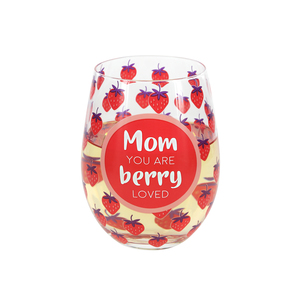 Mom by Livin' on the Wedge - 18 oz Stemless Wine Glass