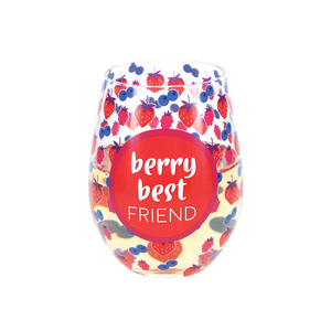 Best Friend by Livin' on the Wedge - 18 oz Stemless Wine Glass
