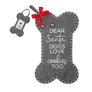 Dogs by Furever Pawsome - Canvas Tweed Stocking with Mini Ornament