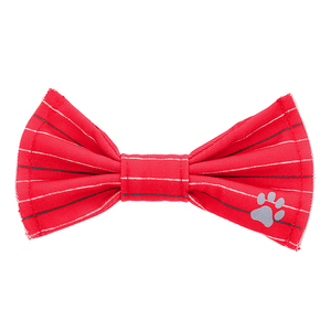 Red Striped by Furever Pawsome - 6" x 3" Canvas Pet Bow Tie