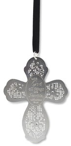 With God by Little Things Mean A Lot - 3.5" Cross Ornament