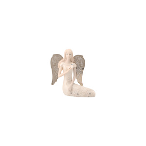 March Birthstone Angel by Little Things Mean A Lot - 3.5" March Angel with Aquamarine Butterfly