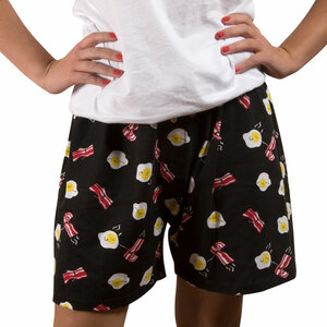 Bacon and Eggs by Late Night Snacks - XS Black Unisex Boxers