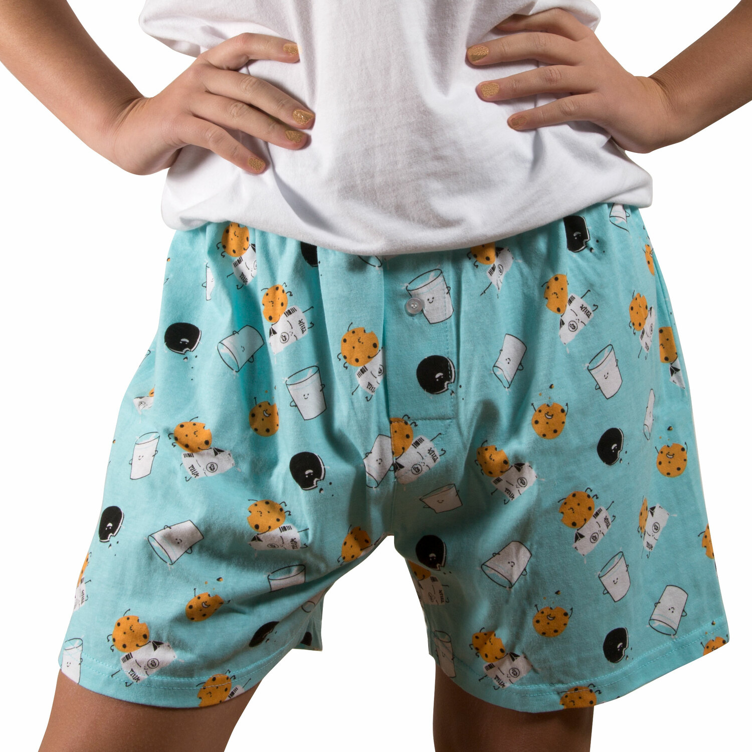 Milk and Cookies by Late Night Snacks - Milk and Cookies - XS Light Blue Unisex Boxers