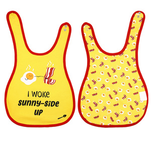 Eggs and Bacon by Late Night Snacks - Yellow Reversible Bib 6 Months - 3 Years