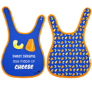 Mac n' Cheese by Late Night Snacks - Blue Reversible Bib
(6M - 3 Years)