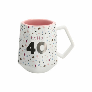 Hello 40 by Happy Confetti to You - 17 oz Geometric Cup