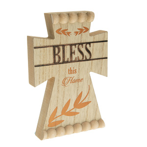 Bless by Blessed by You - 8" Self Standing Cross Plaque