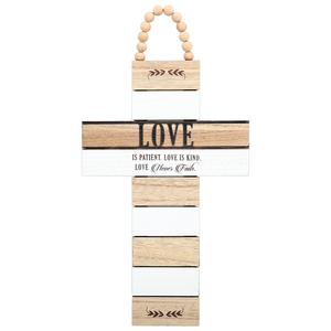 Love by Blessed by You - 9.75" x 18" Hanging Cross Plaque