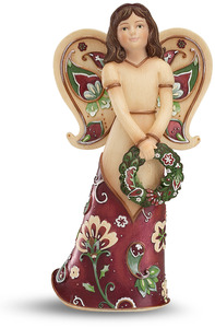 Happy Holidays by Perfectly Paisley Holiday - 5.5" Angel Holding Wreath