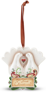 Our First Christmas by Perfectly Paisley Holiday - 3.5" Double Dove Ornament