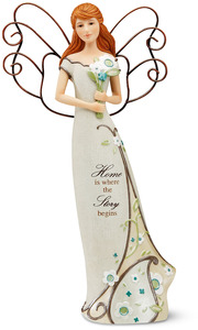 Home Angel by Perfectly Paisley - 12" Angel Holding Bouquet
