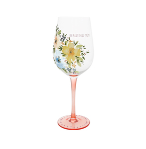 Beautiful Mom by Graceful Love -BCB - 16 oz Wine Glass