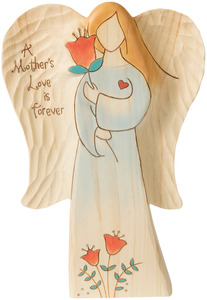 Mother's Love by Heavenly Woods - 7" Angel Holding Flower
