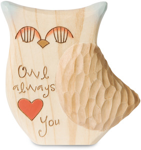 Owl Always Love You by Heavenly Woods - 3.5" Painted Owl Figurine/Carving