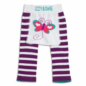 Purple and White Butterfly by Izzy & Owie - 6-12 Month Baby Leggings