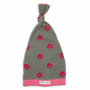Pink and Gray Paws by Izzy & Owie - 0-12 Month Baby Hat