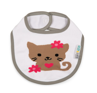 Pink and Gray Kitty by Izzy & Owie - Baby Bib