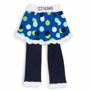 White and Navy Polka Dot by Izzy & Owie - 6-12 Months Skirted-Leggings