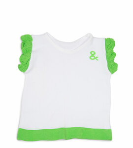 Lime Green and White by Izzy & Owie - 12-24 Months Ruffle T-Shirt