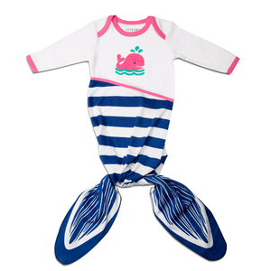 Blue and Pink Whale by Izzy & Owie - 0-9 Months Knotted Onesie