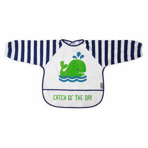 Navy and White Whale by Izzy & Owie - One Size Fits All Toddler Smock
