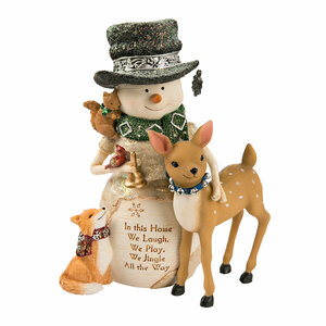 Home by The Birchhearts - 6.5" Snowman with a Deer & Fox