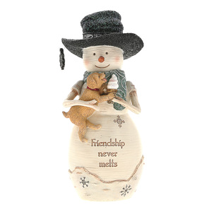 Friendship by The Birchhearts - 6" Snowman Holding Puppy