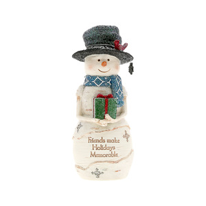 Memorable Friends by The Birchhearts - 5" Snowman Holding Present
