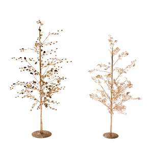 Gold by Holiday Hoopla - 25" & 22" Decorative Gemmed Trees (Set of 2)
