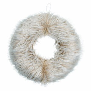 Cream Faux Fur by WarmHearts - 19" Wreath