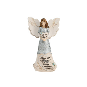 65th Birthday by Elements - 6" Angel Holding Heart