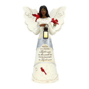 EBN Light Remains by Elements - 9" EBN Angel Holding Lantern