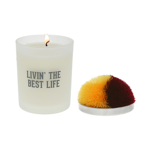 Best Life - Maroon & Yellow by Repre-Scent - 5.5 oz - 100% Soy Wax Candle with Pom Pom Lid
Scent: Tranquility